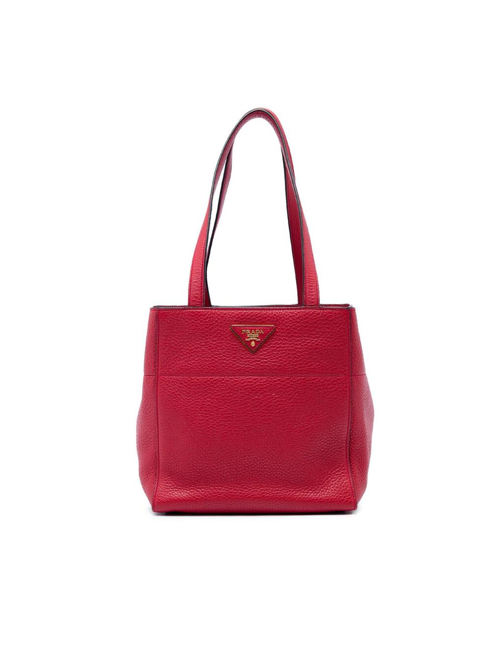 Prada Vitello Daino Tote Pre-Loved Red #341365P62B